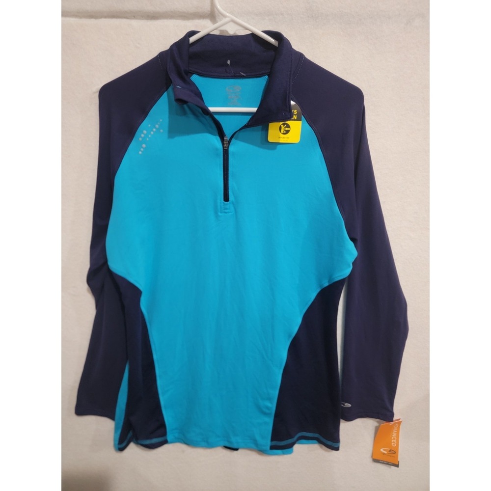 C9 by Champion Duo Dry Max 1/4 Zip‎ Top L NWT Blue Reflective Semi-Fitted Gym